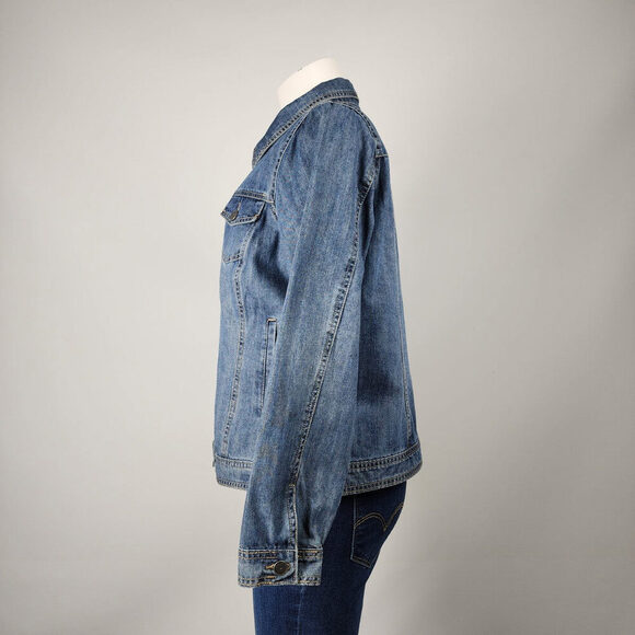 FDJ Blue Cotton Denim Jacket Size L - Picture 5 of 9